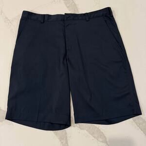 Nike Golf Dri-Fit Flat Front Chino Performance Shorts Men’s Size 35 Navy Blue